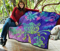 Hawaii Turtle Tropical Kanaka Maoli Premium Quilt - Yez Style - Polynesian Pride
