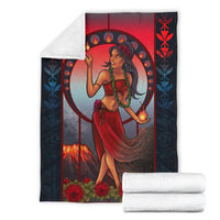 Polynesian Hawaii Blanket - Pele Hawaiian Girl - Polynesian Pride