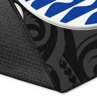 Tahiti Custom Personalised Area Rug - Tahiti Seal Polynesian Patterns Plumeria (Black) - Polynesian Pride