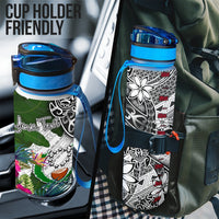Pohnpei Custom Personalised Hydro Tracking Bottle White - Turtle Plumeria Banana Leaf - Polynesian Pride