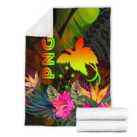 Papua New Guinea Polynesian Premium Blanket - Hibiscus and Banana Leaves - Polynesian Pride