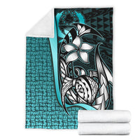 Pohnpei Micronesia Premium Blanket Turquoise - Turtle With Hook - Polynesian Pride