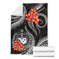 Samoa Polynesian Premium Blanket - White Plumeria - Polynesian Pride