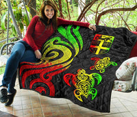 Fiji Polynesian Premium Quilt - Reggae Tentacle Turtle - Polynesian Pride