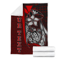 Polynesian Hawaii Custom Personalised Premium Blanket Red - Turtle with Hook - Polynesian Pride