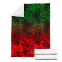 Polynesian Premium Blanket - Red Hibiscus Patterns - Polynesian Pride