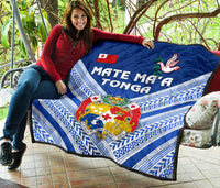 Mate Ma'a Tonga Rugby Premium Quilt Polynesian Creative Style - Blue - Polynesian Pride