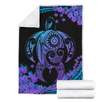 Hawaii Turtle Polynesian Hibiscus Premium Blanket - Boot Style - Polynesian Pride