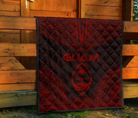 Guam Premium Quilt - Guam Coat Of Arms Polynesian Chief Red Version - Polynesian Pride