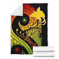 Papua New Guinea Personalised Premium Blanket - PNG Bird And Polynesian Decorative Pattern - Polynesian Pride