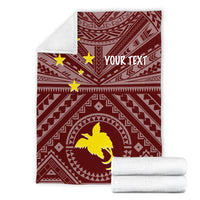 Papua New Guinea Personalised Premium Blanket - Flag With Polynesian Patterns (Red) - Polynesian Pride