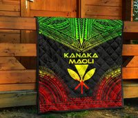 Hawaii Premium Quilt - Kanaka Maoli Polynesian Chief Reggae Version - Polynesian Pride