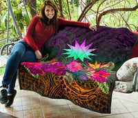 Nauru Premium Quilt - Summer Hibiscus - Polynesian Pride