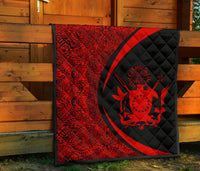 Cook Islands Coat Of Arms Polynesian Premium Quilt - Circle Style - 06 - Polynesian Pride