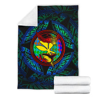 Polynesian Hawaii Premium Blanket - Colorful Turtle Shark - Polynesian Pride