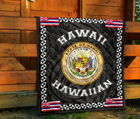 Hawaii Flag Polynesian Premium Quilt White - Love Style - Polynesian Pride