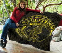 Polynesian Quilt - Polynesian Yellow Seahorse Tattoo - Polynesian Pride