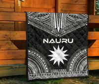 Nauru Premium Quilt - Nauru Flag Polynesian Chief Black Version - Polynesian Pride