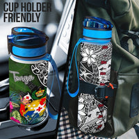 Tonga Hydro Tracking Bottle - Turtle Plumeria Banana Leaf - Polynesian Pride