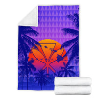 Hawaii Summer Sunset Kanaka Kakau Premium Blanket - Polynesian Pride