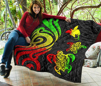 Papua New Guinea Premium Quilt - Reggae Tentacle Turtle - Polynesian Pride