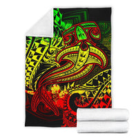 Polynesian Premium Blanket - Reggae Shark Polynesian Tattoo - Polynesian Pride