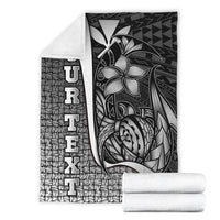 Polynesian Hawaii Custom Personalised Premium Blanket White - Turtle with Hook - Polynesian Pride