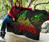 Polynesian Quilt - Polynesian Reggae Shark Warrior Tattoo - Polynesian Pride