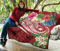 The Philippines Premium Quilts - Summer Plumeria (Red) - Polynesian Pride