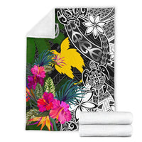 Papua New Guinea Premium Blanket - Turtle Plumeria Banana Leaf - Polynesian Pride