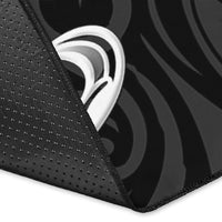 Papua New Guinea Area Rug - PNG Seal Polynesian Patterns Plumeria (Black) - Polynesian Pride