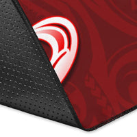 Guam Area Rug - Guam Seal Polynesian Patterns Plumeria (Red) - Polynesian Pride