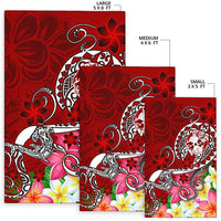 Tonga Area Rug - Turtle Plumeria (Red) - Polynesian Pride