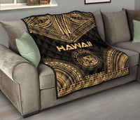 Hawaii Premium Quilt - Hawaii Seal Polynesian Chief Gold Version - Polynesian Pride