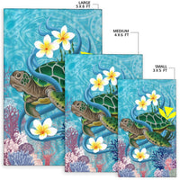 Hawaii Turtle Sea Cotral Polynesian Rug - Polynesian Pride