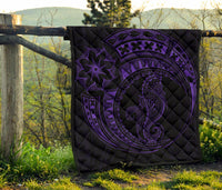 Polynesian Quilt - Polynesian Purple Seahorse Tattoo - Polynesian Pride