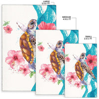 Turtle Hibiscus On Wale Area Rug AH A0 - Polynesian Pride