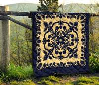 Hawaii Premium Quilt Royal Pattern - Indigo - Polynesian Pride