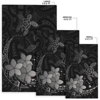 Hawaii Polynesian Turtle Plumeria Rug - Pog Style Gray - Polynesian Pride