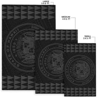 Kakau Seal Of Hawaii Polynesian - Grey Rug - Polynesian Pride