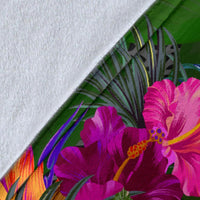 Papua New Guinea Premium Blanket - Turtle Plumeria Banana Leaf - Polynesian Pride