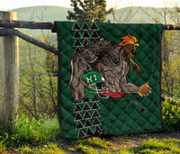 Kakau Blue Hawaii Warrior Football Premium Quilt - Polynesian Pride