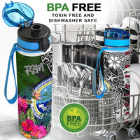 Federated States of Micronesia Hydro Tracking Bottle - Turtle Plumeria Banana Leaf - Polynesian Pride