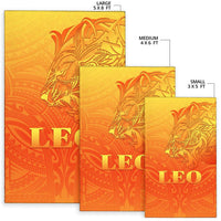 Sun In Leo Zodiac Area Rug Polynesian Tattoo Simple - Orange - Polynesian Pride