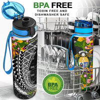 Nauru Hydro Tracking Bottle - Seal Spiral Polynesian Patterns - Polynesian Pride