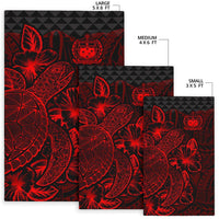 Samoa Area Rugs Turtle Hibiscus Red - Polynesian Pride
