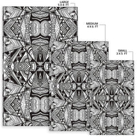 Polynesian Black And White Area Rug - Polynesian Pride