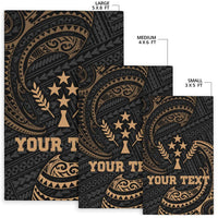 Kosrae Micronesia Custom Personalised Area Rug - Gold Tribal Wave - Polynesian Pride