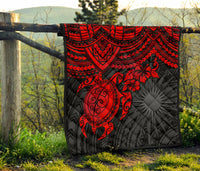 Marshall Islands PolynesianPremium Quilt - Red Turtle - Polynesian Pride