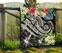 Polynesian Hawaii Premium Quilt - Summer Plumeria (Black) - Polynesian Pride